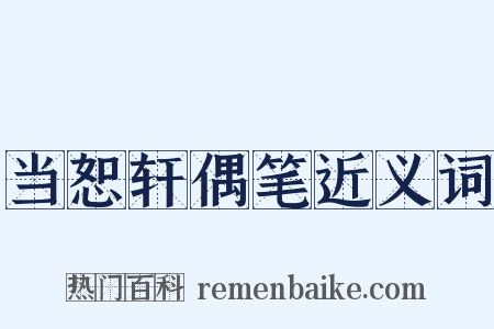 当恕轩偶笔近义词是什么意思的图片